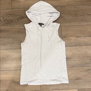 French Connection Sleeveless White Hoodie Top